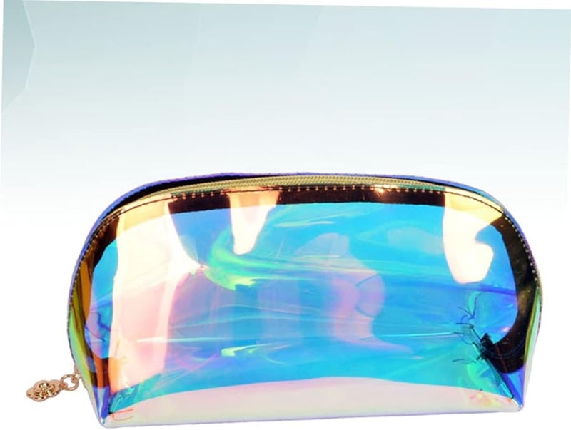 Large Capacity Iridescent Travel Toiletry Pouch Cosmetic Kit Coin Purse Portable Storage Bag - Image 2